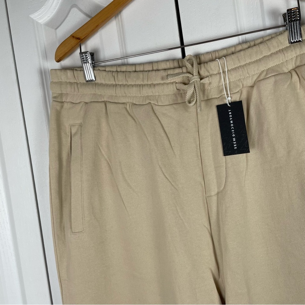 NWT Seek Discomfort Sweatpants Men’s XXL Tan Organic Cotton Relaxed Streetwear - Picture 3 of 13